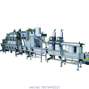 3 – Head Automatic Net Weight Filling & Crimp Closing Machine for Gallon to Pail Containers with POP Fill Cart